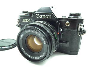 キャノン CANON AE-1 BLACK + FD 50mm 1:1.8 フィルムカメラ レンズ #397