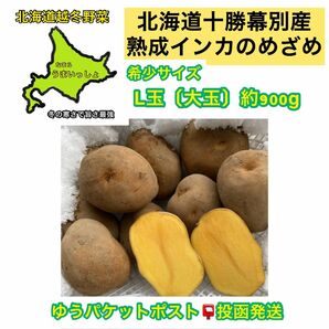 北海道2024年【超熟成濃い味十勝幕別産インカのめざめL玉〔大中〕希少な大玉】約900g 北海道より常温発送