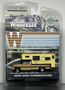 1/64　Greenlight 1986 Chevy Silverado With Winnebago Slide-In Camper　シェビー　シルバラード　キャンパー　未開封品　グリーンライト