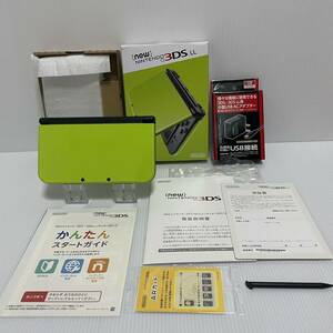  excellent level * nintendo New Nintendo 3DS LL lime black body new NINTENDO 3DS LL operation verification settled lime black new goods with charger 