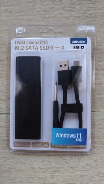 アイネックス HDE-12 USB3.1Gen2 M.2 SATA SSDケース