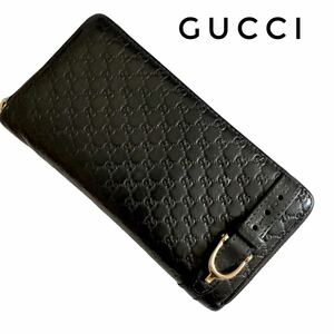 GUCCI Gucci long wallet black black round fastener 