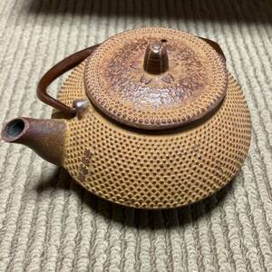 南部鉄器　鉄瓶　ホーロー　南部盛栄堂　茶色　茶器 煎茶道具 