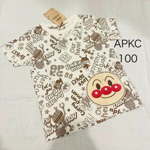 APKC-15 【新品】アンパンマンキッズコレクション　アップリケ　総柄　Tシャツ 100cm