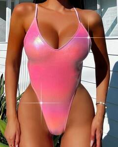  super b radio-controller Lien One-piece swimsuit satin pink XS cleaning settled 