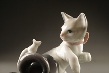 【千寿】 LLADRO リヤドロ 驚いた仔猫 置物 L14◆在銘/西洋アンティーク/陶磁器/古美術/100024196_画像6