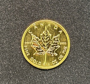 カナダ メイプルリーフ金貨 1/4オンス 純金 24金 1988年　美品