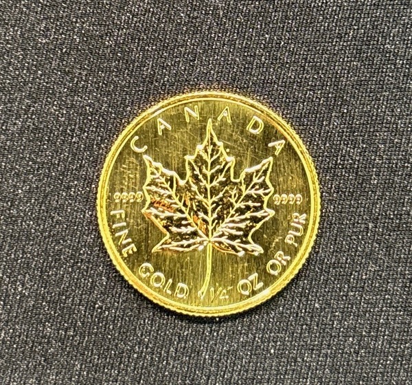 カナダ メイプルリーフ金貨 1/4オンス 純金 24金 1988年　美品