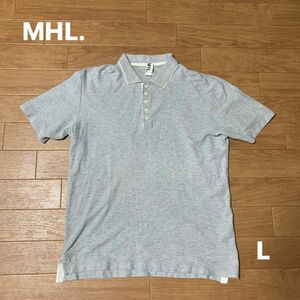 【古着】MHL. マーガレットハウエル ポロシャツ　半袖　グレー　Lサイズ