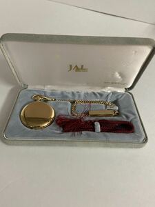 a1284) JAL Hattori Seiko /SEIKO * V301-0010 Hunter case chain / cord attaching pocket watch 