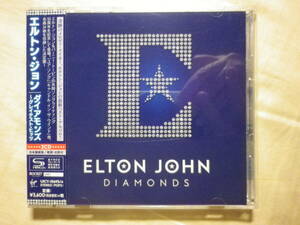 SHM-CD仕様 『Elton John/Diamonds(2017)』(2017年発売,UICY-15693/4,国内盤帯付,歌詞対訳付,2CD,ベスト・アルバム,Your Song,Daniel)