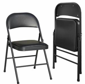 パイプ椅子 折りたたみチェア 会議椅子 黒
