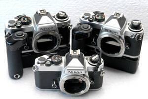 Nikon ニコン 人気の高級一眼レフカメラ（FEボディ + FEボディ + FEボディ）3台まとめて 希少品