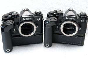 Nikon ニコン製 昔の高級一眼レフカメラ（FEボディ +FEボディ）2台まとめて 希少品 ジャンク