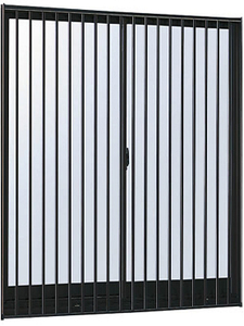 アルミサッシ YKK 縦格子付 引違い窓W780×H970　（07409）複層