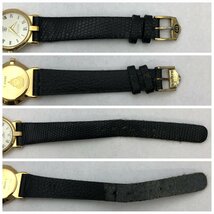 1円～/GUCCI/グッチ/3400F L/2針/アイボリー文字盤/ローマン/ゴールドカラー/ラウンド/純正尾錠/クォーツ/レディース腕時計/ジャンク/T080_画像9