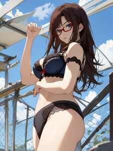 m160★全て一点物★新世紀エヴァンゲリオン 真希波マリ mari 同人 ポスター A4 光沢紙 美少女 アニメ イラストアート