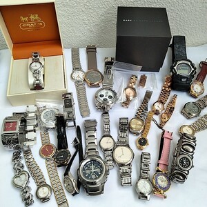 【1円〜】ブランド　腕時計　コーチ　カシオ　g-shock ck guess marc jacobs ysl バーバリー　ジャンク　動作未確認　27本　まとめ売り