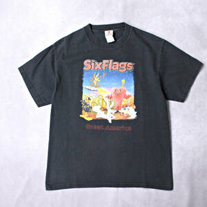 USA古着 SIXFLAGS ワーナーブラザーズ Tシャツ ブラック Mサイズ ルーニー・テューンズ