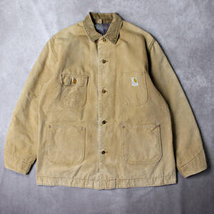 【CARHARTT】70s ビンテージ USA製 カーハート ダック地 カーバーオール 裏ブランケット 48L ビッグサイズ デトロイト