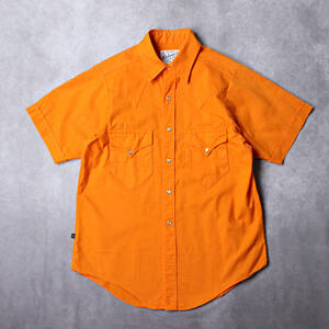 【ROCKMOUNT】USA製 ロックマウント 半袖 ウエスタンシャツ オレンジ Sサイズ