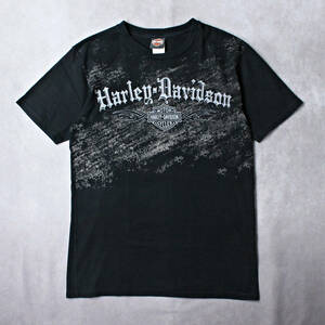 【HARLEY DAVIDSON】アメリカ製 ハーレーダビッドソン ロゴ Tシャツ ブラック Lサイズ 