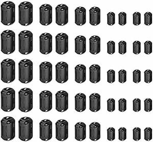 フェライトコア 内径3.5Φ 5Φ 7Φ 9Φ 13Φ 50個セット ノイズ 除去 電源線 高周波 ノイズフィルター パッチンコア