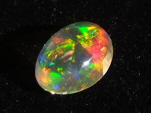 【24632】小粒だけどネオン遊色輝く天然ウォーターオパールルース0.44ct　