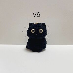 黒猫ちゃんの編みぐるみキーホルダーV6