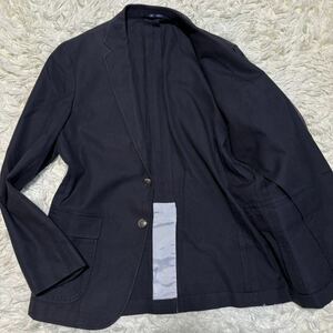 極美品 Lサイズ Green label relaxing グリーンレーベルリラクシング テーラードジャケット ネイビー 青 アンコン 2B 春夏 メンズ 紳士服