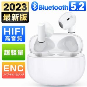 【2024最新モデル登場】 ワイヤレスイヤホン Bluetooth 白