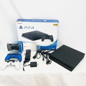 1円 美品 初期化済み SONY ソニー PlayStation4 PS4 500GB CHU-2100A B01 ブラック 本体 コントローラ プレイステーション プレステ 