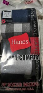 【ボクサーブリーフLLサイズ】 下着 ボクサー 前開き 5枚　ヘインズ　hanes パンツ　 肌着 ボクサーパンツ 紳士 前開き