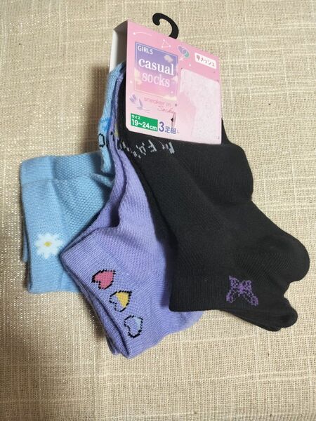 【くつした19cm~24cm】甲メッシュソックス 3足組