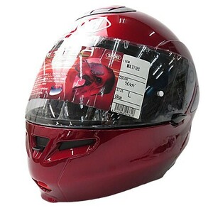 [ новый товар * есть перевод ]1,000 иен ~ SHOEI Shoei MULTITEC full-face шлем оттенок красного размер L мотоцикл мотоцикл салон повреждение [M5227]