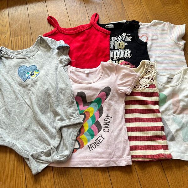 baiya80ロンパースまとめ売り女の子春夏半袖Tシャツタンクトップノースリーブ