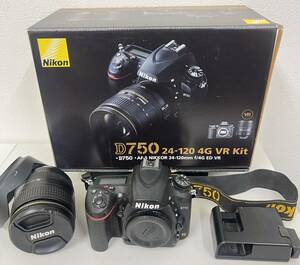 【Nikon D750】 24-120 4G VR Kit ニコン デジタル一眼レフカメラ AF-S Nikkor 24-120mm f/4G ED VR バッテリー充電器付 通電動作確認済　