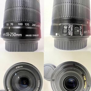 【Canon EOS Kiss ×5】デジタル一眼レフカメラEF-S 18-55 IS Ⅱ kit レンズ Canon zoom Lens EF-S 55-250mm バッテリー無 動作未確認品の画像8