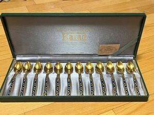 Karad K22 Gold gilding spoon 12 pcs set unused goods special case 