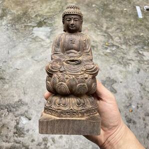 大日如来像 ◆仏像 高さ約: 18(cm) 仏教美術 木の雕刻品 木彫り仏像 職人手作りの画像1