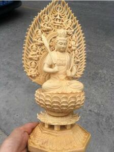  beautiful goods * tree carving . empty warehouse bodhisattva image hinoki cypress tree Buddhist image sculpture 