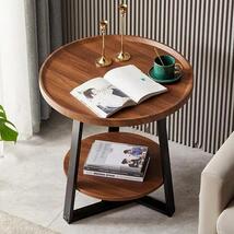 高品質サイドテーブル 丸形 別荘 卓 ナイトテーブル リビング 北欧 木製 コーヒーテーブル 贅沢_画像1
