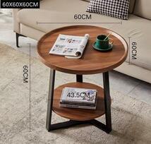 高品質サイドテーブル 丸形 別荘 卓 ナイトテーブル リビング 北欧 木製 コーヒーテーブル 贅沢_画像5