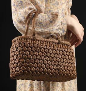  hexagon flower braided mountain .. basket bag high class . bag lady's formal mountain grape bag .