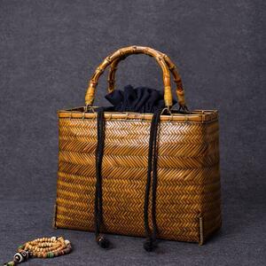  worker handmade bamboo braided bag bamboo skill .. bamboo compilation . case . handbag bamboo product 