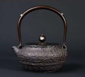 職人手作★ 砂鉄 大容量鉄壺 コーティングなし 手作り鉄 やかんを沸かす お茶の道具　800ML 未使用