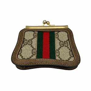 GUCCI グッチ アクセサリーコレクション シェリーライン GG PVC レザー がま口 財布 コインケース 小銭入れ イタリア製 ヴィンテージ