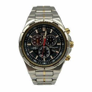 稼働品 CITIZEN シチズン E820-S069874 エコドライブ クロノグラフ 黒文字盤 SS ソーラー電波 メンズ 腕時計