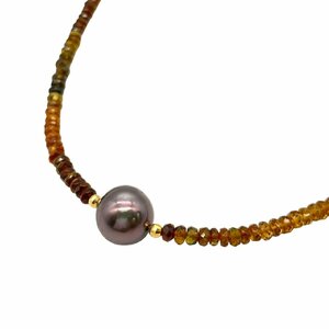  multicolor color stone K18 metal fittings 18 gold necklace gross weight approximately 12g total length approximately 42cm accessory jewelry 