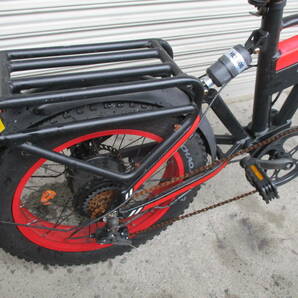 SUNPIE ファットバイク フル電動アシスト自転車 20インチ 折りたたみ ビーチクルーザー 7段変速 ディスクブレーキの画像9